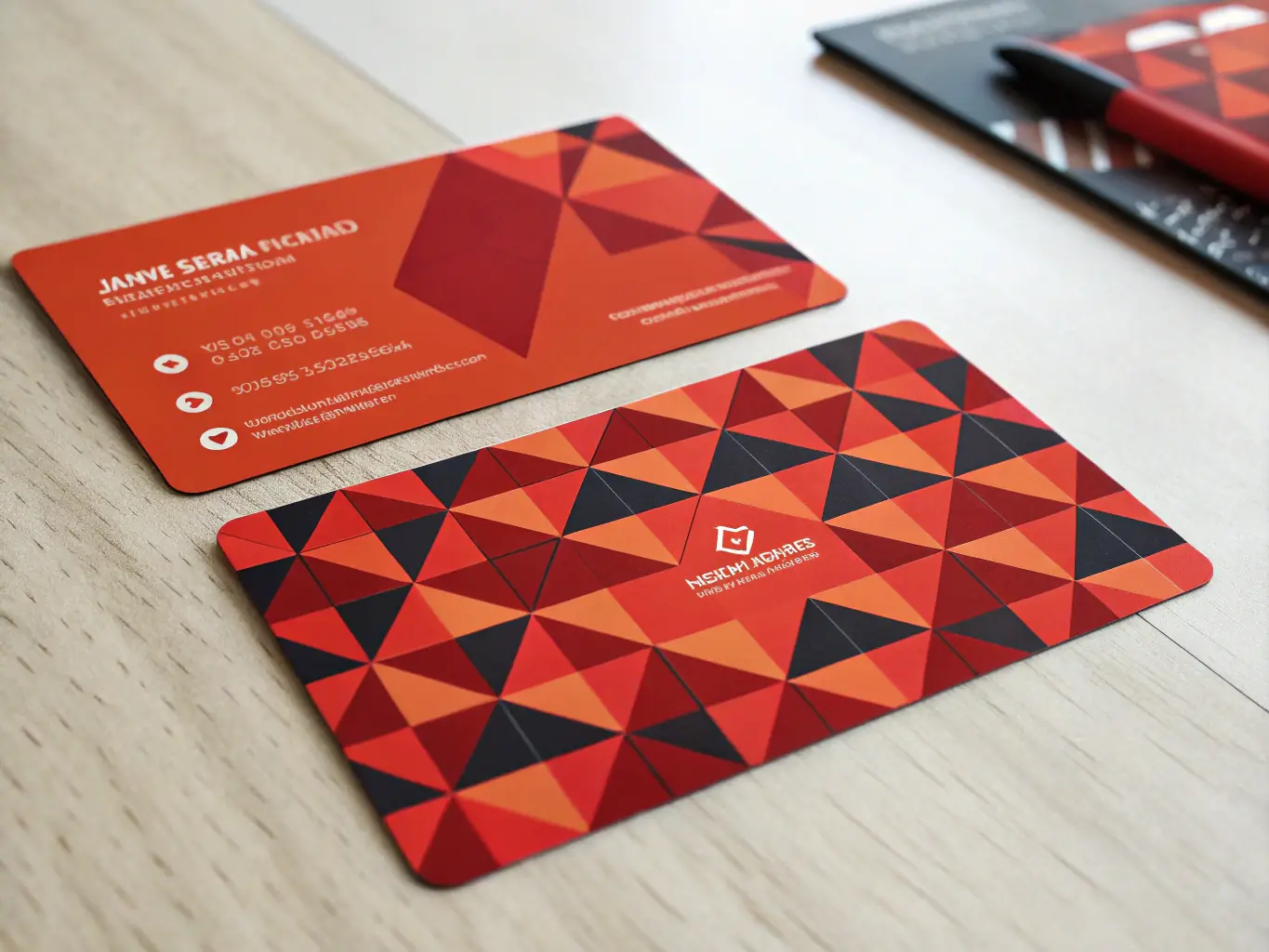 A vibrant and colorful business card template with bold graphics and playful design elements, perfect for creative professionals and artists.
